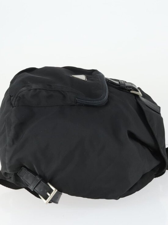 PRADA Backpack Nylon Black Silver Auth 170313 main image 12